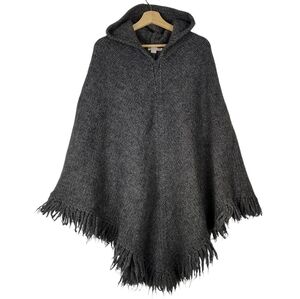 J. Crew Vintage Wool Hooded Poncho/Cape With Fringe